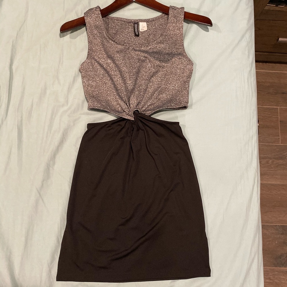 Gray and Black Dress